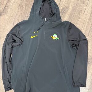 Nike Oregon Ducks Black Hoodie with Yellow Swoosh and Duck Emblem XL